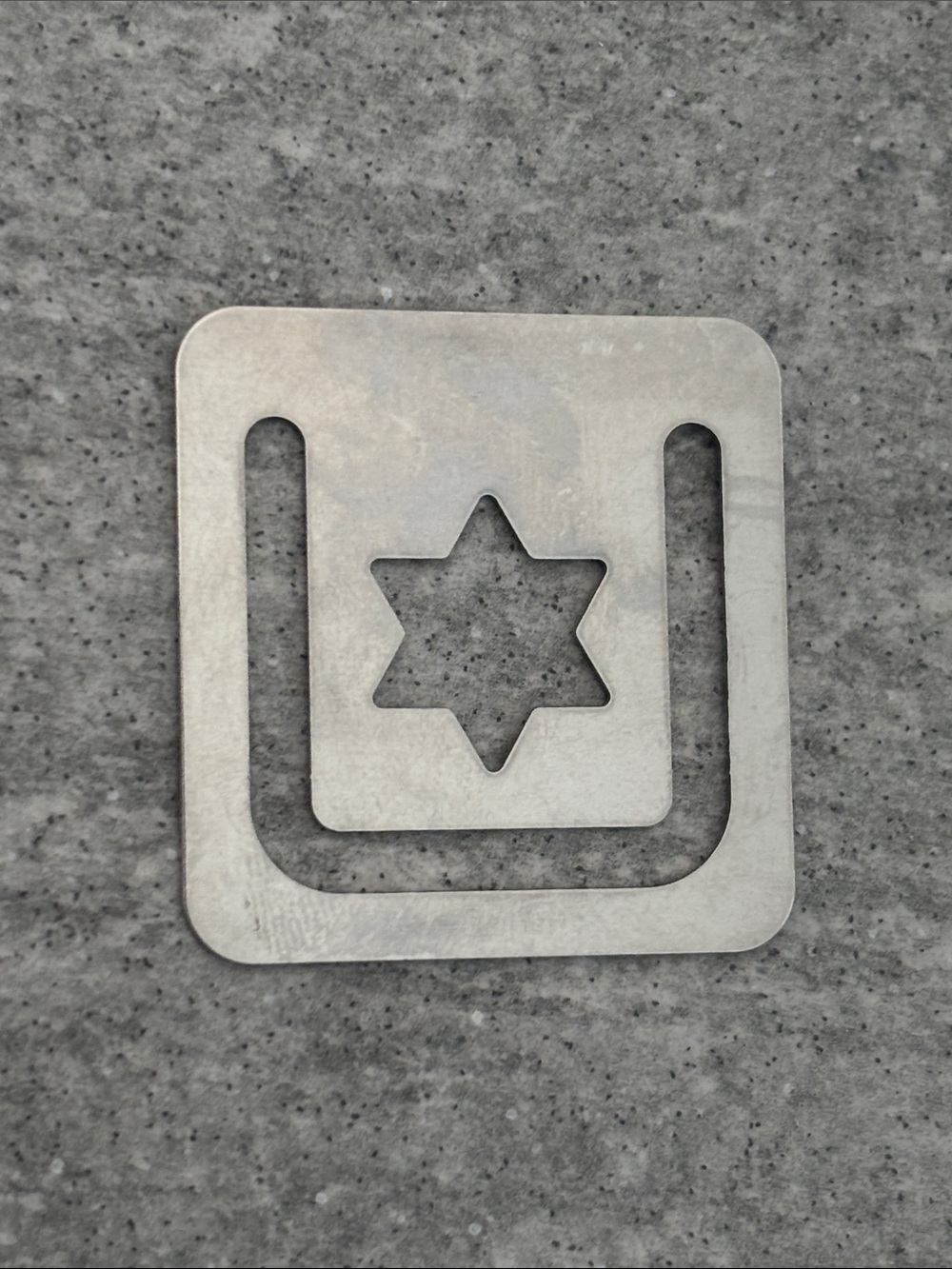 Vintage Silvertone Judaica Jewish Hebrew Magen Star of David Cutout Bookmark